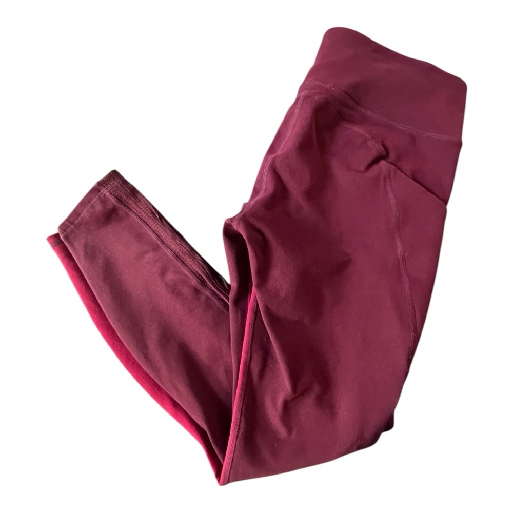 Fabletics Fuchsia and Burgundy Leggings. Powerhold on the Go. - Picture 4 of 4